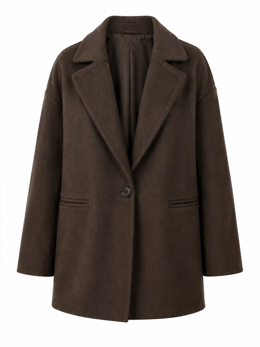 Forever 21 Dark Brown Single-Button Coat